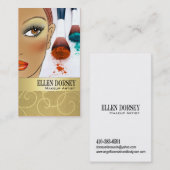 Afrocentric Makeup Artist Illustratie Visitekaartje (Voorkant / Achterkant)