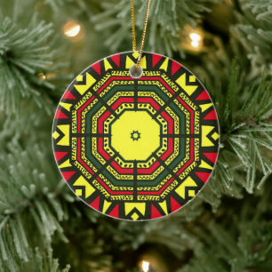 Afrocentric Mandala Keramisch Ornament