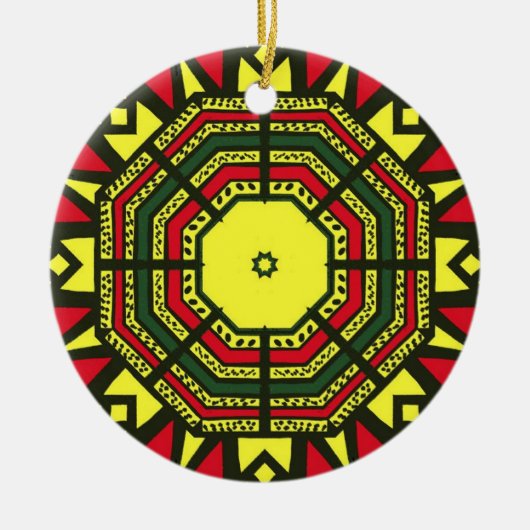 Afrocentric Mandala Keramisch Ornament (Voorkant)