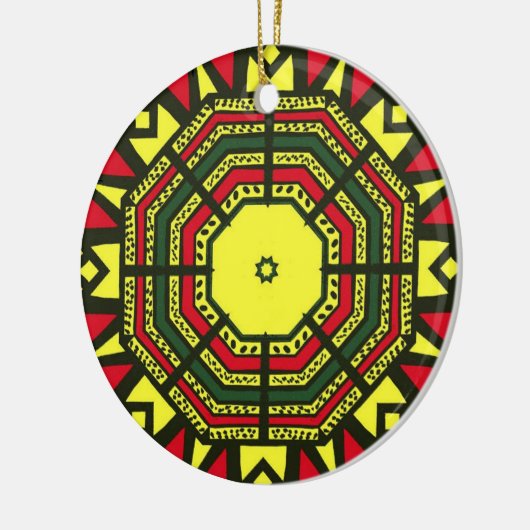 Afrocentric Mandala Keramisch Ornament (Links)