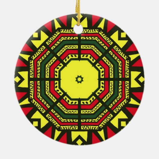Afrocentric Mandala Keramisch Ornament (Achterkant)