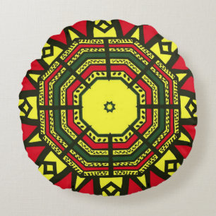 Afrocentric Mandala Rond Kussen