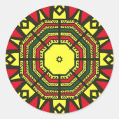 Afrocentric Mandala Ronde Sticker (Voorkant)
