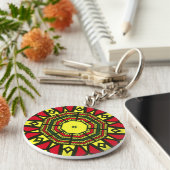 Afrocentric Mandala Sleutelhanger (Zijkant)