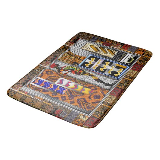 Afrocentric Motif Pattern Print Badmat (Gekanteld)