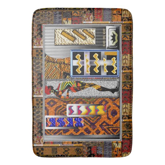 Afrocentric Motif Pattern Print Badmat (Voorkant Verticaal)