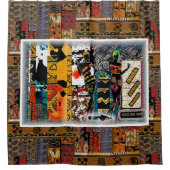 Afrocentric Motif Pattern Print Douchegordijn (Voorkant)