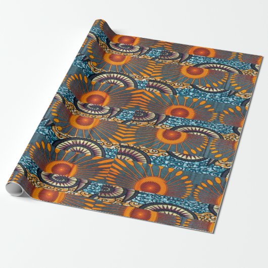 Afrocentric Motif Print Cadeaupapier (Uitgerold)
