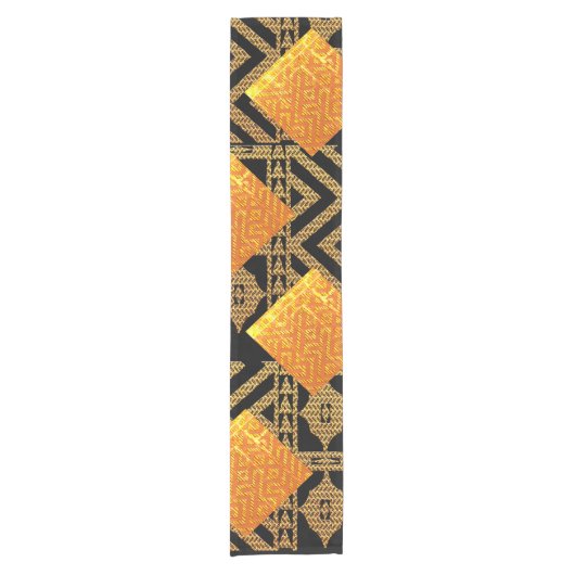 Afrocentric Mud Cloth Motif Korte Tafelloper (Voorkant)