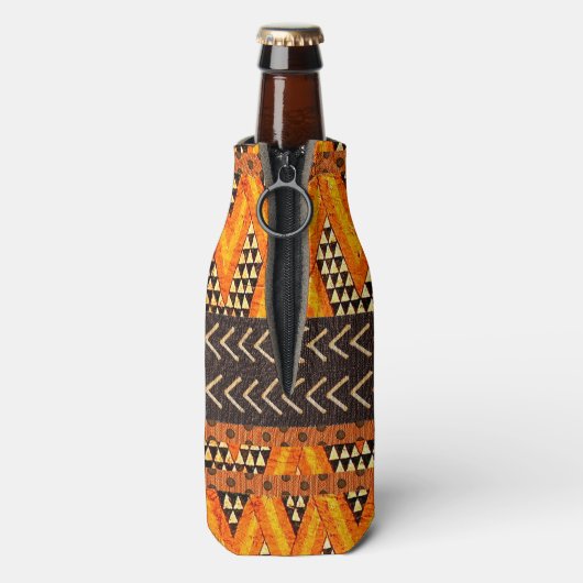 Afrocentric Mud Cloth Print Flesjeskoeler (Fles Achterkant)