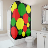 Afrocentric Polka Dots Douchegordijn (In situ)