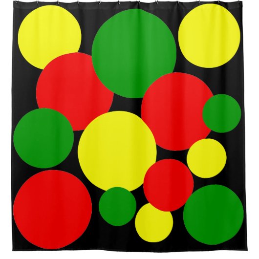 Afrocentric Polka Dots Douchegordijn (Voorkant)