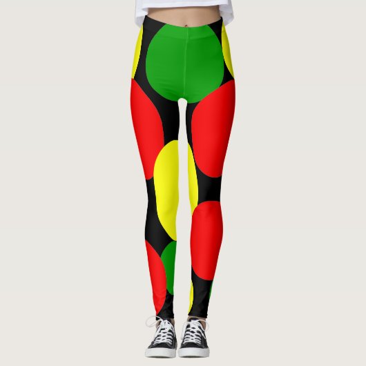 Afrocentric Polka Dots Leggings (Voorkant)