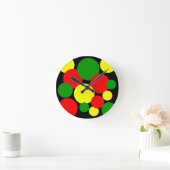 Afrocentric Polka Dots Ronde Klok (Huis)