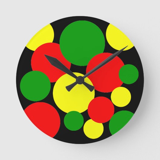 Afrocentric Polka Dots Ronde Klok (Voorkant)