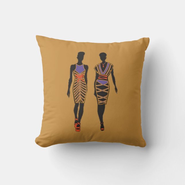 Afrocentric Silhouette 2 Sided Pillow Kussen (Voorkant)