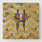 Afrocentric Silhouette Wall klok (Voorkant)