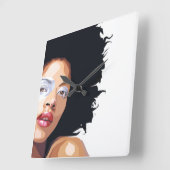 Afrocentric Wall Clock Vierkante Klok (Hoek)