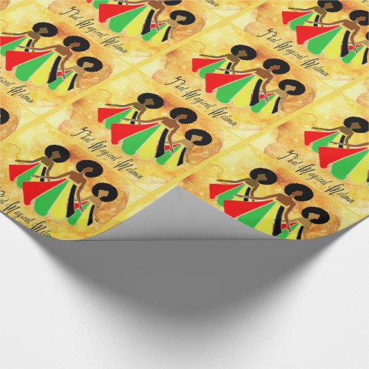 Afrocentric Wrapping Paper "Die melanine Magic" Cadeaupapier (Hoek)