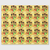 Afrocentric Wrapping Paper "Die melanine Magic" Cadeaupapier (Vlak)