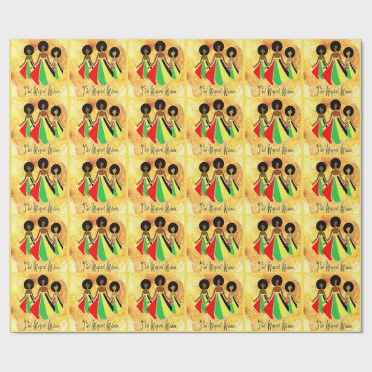 Afrocentric Wrapping Paper "Die melanine Magic" Cadeaupapier (Vlak)