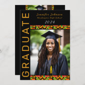 Afrocentrisch Afro-Amerikaans Afstuderen Uitnodigi Kaart (Voorkant / Achterkant)