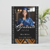 Afrocentrisch Afstuderen Uitnodiging (Staand voorkant)