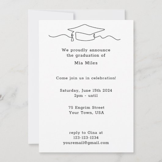 Afrocentrisch Afstuderen Uitnodiging (Achterkant)