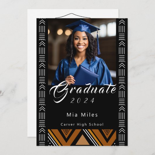 Afrocentrisch Afstuderen Uitnodiging (Voorkant / Achterkant)