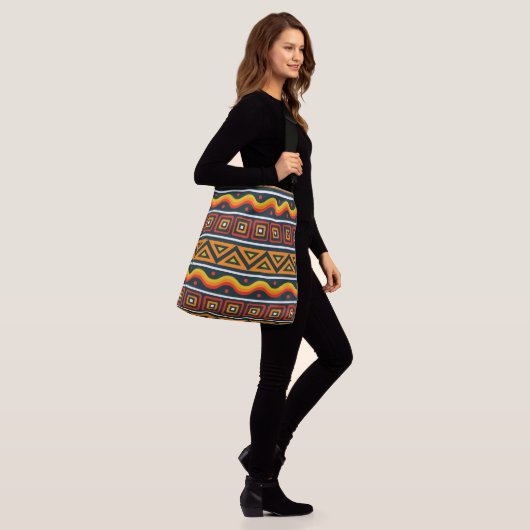 Afrocentrisch all-over-print groot cross-body Tas (Op model)