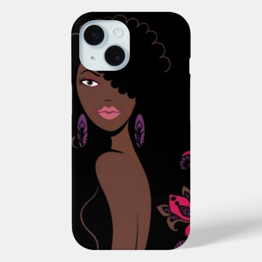 Afrocentrisch Beauty iPhone 15 Hoesje (Achterkant)
