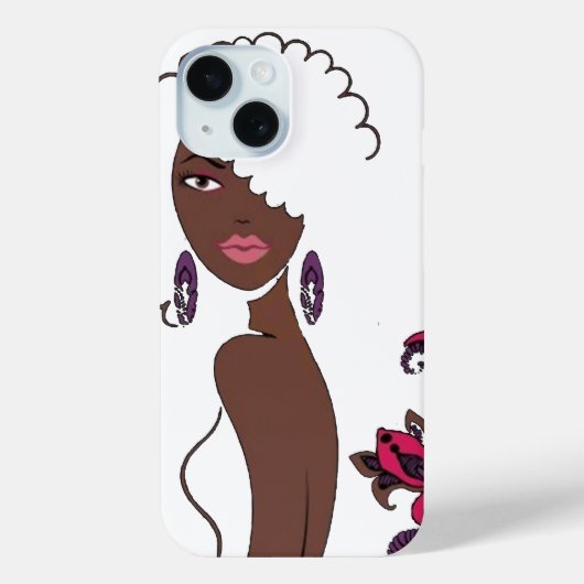 Afrocentrisch Beauty iPhone 15 Hoesje (Achterkant)