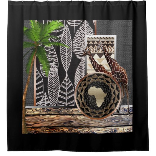 Afrocentrisch Douchegordijn (Voorkant)