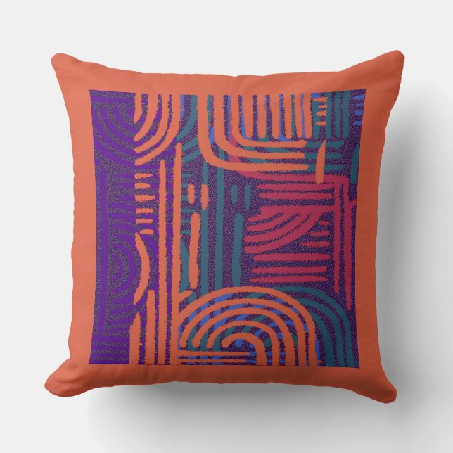 Afrocentrisch geometrisch grafisch motief kussen (Voorkant)