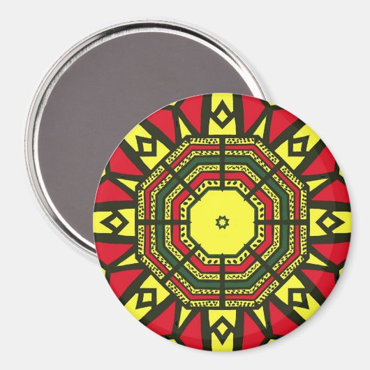 Afrocentrisch geometrisch magneet (Voorkant / Achterkant)