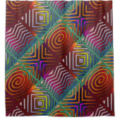 Afrocentrisch geometrisch motief douchegordijn (Voorkant)