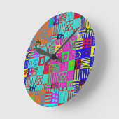 Afrocentrisch geometrisch motief Meerkleurig Ronde Klok (Hoek)