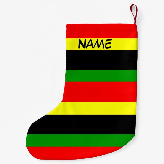 Afrocentrisch gestreept kleine kerstsok (Achterkant)