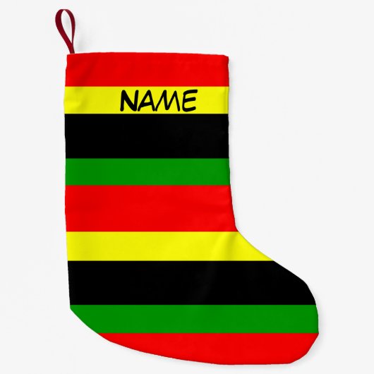 Afrocentrisch gestreept kleine kerstsok (Voorkant)