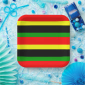 Afrocentrisch gestreept papieren bordje (Feest)