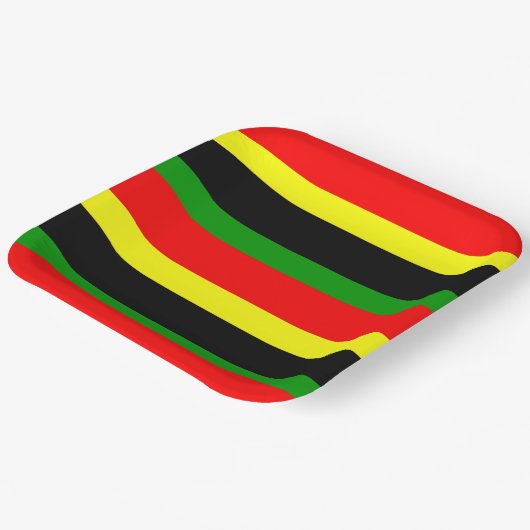 Afrocentrisch gestreept papieren bordje (Gebogen)