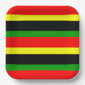 Afrocentrisch gestreept papieren bordje (Voorkant)