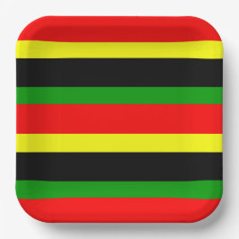 Afrocentrisch gestreept papieren bordje