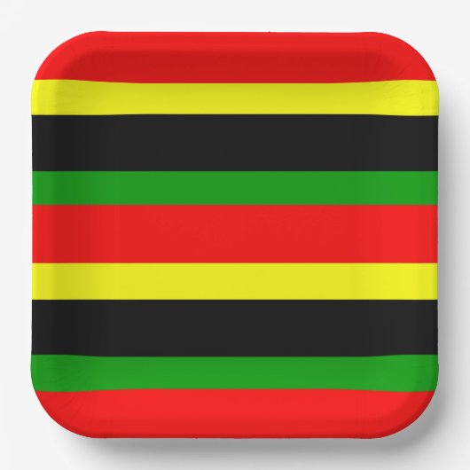 Afrocentrisch gestreept papieren bordje (Voorkant)