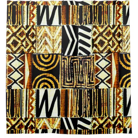 Afrocentrisch gestresst douchegordijn (Voorkant)