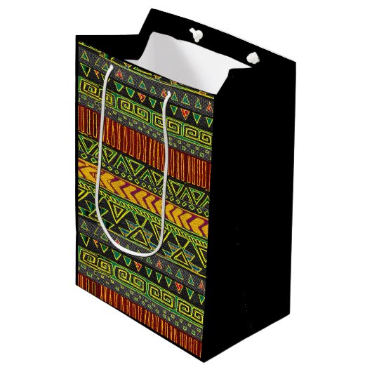 Afrocentrisch medium geschenkzak cadeauzakje (Voorkant Gekanteld)