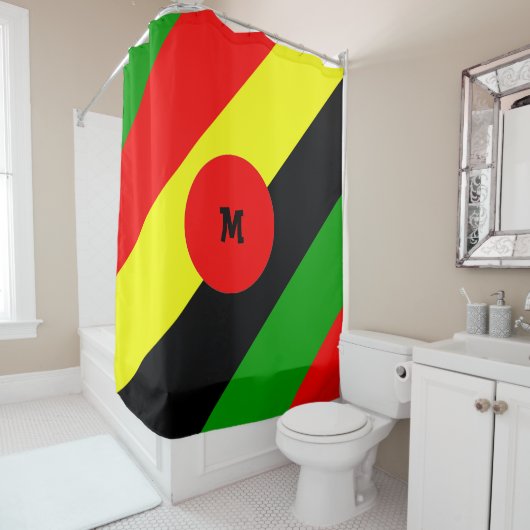 Afrocentrisch monogramma douchegordijn (In situ)