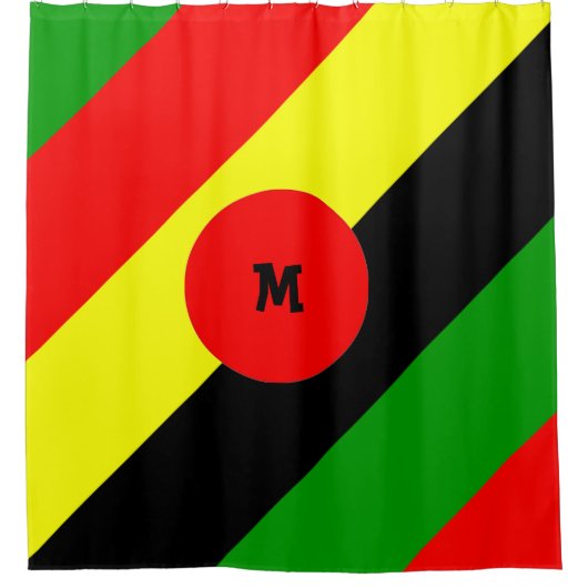 Afrocentrisch monogramma douchegordijn (Voorkant)