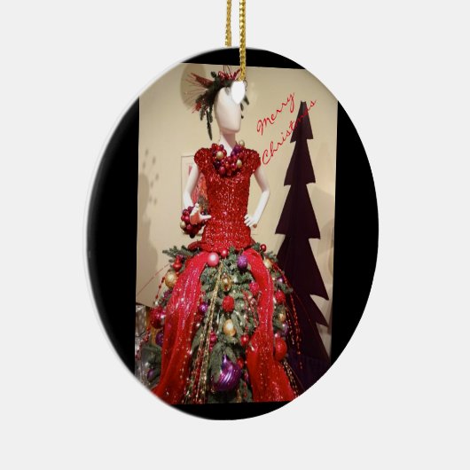 Afrocentrisch persformulier Mannequin-kerstboom Keramisch Ornament (Rechts)