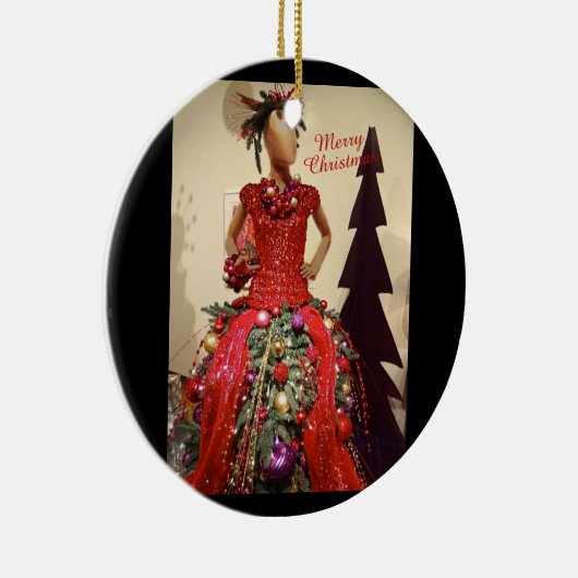 Afrocentrisch persformulier Mannequin-kerstboom Keramisch Ornament (Rechts)